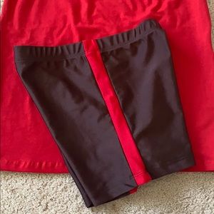 Dk Brown Spandex w/Side Stripe. Hot Dance Shorts M